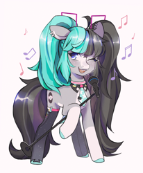 Size: 960x1167 | Tagged: safe, artist:qwokken, imported from derpibooru, oc, earth pony, pony, commission, singing, solo