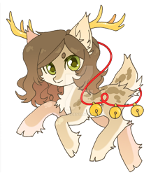 Size: 1024x1132 | Tagged: safe, artist:miioko, imported from derpibooru, oc, oc only, deer, pony, reindeer, antlers, chest fluff, deviantart watermark, ear fluff, obtrusive watermark, simple background, solo, transparent background, watermark