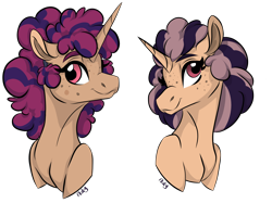 Size: 2732x2048 | Tagged: safe, artist:ask-y, imported from derpibooru, oc, oc only, pony, unicorn, bust, female, freckles, horn, mare, offspring, parent:hoo'far, parent:saffron masala, parents:saf'far, simple background, transparent background, unicorn oc