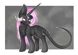 Size: 1024x724 | Tagged: safe, artist:maneblue, imported from derpibooru, oc, oc only, pony, unicorn, chest fluff, ear fluff, female, horn, looking back, mare, simple background, sombra eyes, transparent background, unicorn oc, white eyes