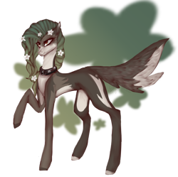 Size: 930x925 | Tagged: safe, artist:peachyminnie, imported from derpibooru, oc, oc only, earth pony, pony, choker, earth pony oc, flower, flower in hair, simple background, solo, spiked choker, transparent background