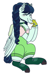 Size: 1900x2900 | Tagged: safe, artist:kikirdcz, imported from derpibooru, oc, oc:haracha, frog, pegasus, pony, clothes, female, mare, overalls, simple background, solo, transparent background