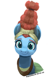 Size: 1613x2258 | Tagged: safe, artist:raphaeldavid, imported from derpibooru, meadowbrook, earth pony, pony, beehive hairdo, bust, meadowcute, portrait, simple background, solo, white background