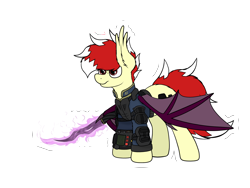 Size: 3000x2250 | Tagged: safe, artist:aaathebap, imported from derpibooru, oc, oc:aaaaaaaaaaa, bat pony, pony, fallout equestria, armor, fanfic art, knife, simple background, solo, sword, transparent background, weapon