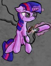 Size: 1827x2360 | Tagged: safe, artist:solid shrimp, imported from derpibooru, twilight sparkle, pony, robot, robot pony, blowtorch, fifteen.ai, glasses, repairing, self-repair, twibot, wires