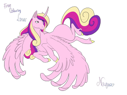 Size: 4700x3500 | Tagged: safe, artist:elena-naqua, artist:icicle-wicicle-1517, color edit, edit, imported from derpibooru, princess cadance, alicorn, pony, collaboration, colored, curved horn, female, horn, leg fluff, mare, missing cutie mark, simple background, solo, spread wings, transparent background, unshorn fetlocks, wings