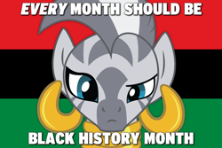 Size: 1080x720 | Tagged: safe, imported from derpibooru, zecora, zebra, africa, black history month, black lives matter, caption, current events, female, image macro, looking at you, mare, op has a point, politics, text