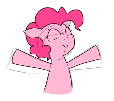Size: 227x201 | Tagged: safe, artist:algoatall, pinkie pie, earth pony, pony, /pnk/, aggie.io, eyes closed, female, floppy ears, happy, mare, open arms, simple background, smiling, solo