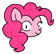 Size: 194x189 | Tagged: safe, artist:anonymous, pinkie pie, earth pony, pony, /pnk/, aggie.io, female, looking at you, mare, simple background, smiling, solo