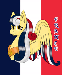 Size: 1280x1536 | Tagged: safe, artist:hiroultimate, imported from derpibooru, oc, pony, flag, france, nation ponies, ponified, solo