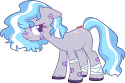 Size: 2331x1548 | Tagged: safe, artist:kurosawakuro, imported from derpibooru, oc, earth pony, pony, bandaid, bandaid on nose, female, magical lesbian spawn, mare, offspring, parent:marble pie, parent:twilight sparkle, simple background, solo, transparent background