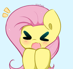 Size: 4424x4136 | Tagged: safe, artist:kittyrosie, imported from derpibooru, fluttershy, pegasus, pony, ><, blushing, cute, daaaaaaaaaaaw, emanata, eyes closed, female, hnnng, mare, open mouth, shyabetes, solo, weapons-grade cute