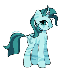 Size: 932x1000 | Tagged: safe, artist:risswm, imported from derpibooru, trixie, zecora, hybrid, unicorn, zony, ear piercing, earring, female, fusion, horn, horn ring, jewelry, mare, piercing, ring, simple background, solo, white background
