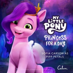 Size: 1080x1080 | Tagged: safe, imported from derpibooru, pipp petals, pegasus, pony, adorapipp, asmr, calm.com, cute, female, g5, mare, official, open mouth, open smile, pony history, princess for a day, smiling, solo