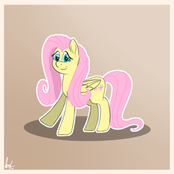 Size: 2400x2400 | Tagged: safe, artist:habiepon3, imported from derpibooru, fluttershy, pegasus, pony, cute, daaaaaaaaaaaw, female, high res, looking at you, mare, shyabetes, simple background, smiling, smiling at you, solo