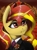 Size: 3120x4200 | Tagged: safe, artist:闪电_lightning, imported from derpibooru, sunset shimmer, pony, unicorn, equestria at war mod, equestria girls, bust, clothes, ear fluff, female, high res, looking sideways, mare, medal, necktie, portrait, red eyes, red star, solo, suit, two toned mane, white shirt, yellow coat