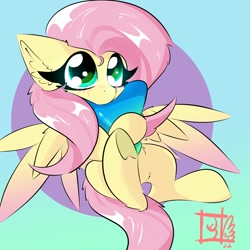 Size: 2000x2000 | Tagged: safe, artist:jubyskylines, imported from derpibooru, fluttershy, pegasus, pony, blushing, colored wings, colored wingtips, cute, daaaaaaaaaaaw, ear fluff, female, gradient wings, mare, shyabetes, solo, underhoof, weapons-grade cute, wings