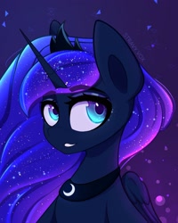 Size: 2000x2500 | Tagged: safe, artist:stravy_vox, imported from derpibooru, princess luna, alicorn, pony, crown, female, jewelry, mare, regalia, smiling, solo, wings