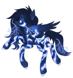 Size: 952x1024 | Tagged: safe, artist:miioko, imported from derpibooru, oc, oc only, pegasus, pony, deviantart watermark, flying, lightning, obtrusive watermark, pegasus oc, simple background, solo, transparent background, watermark, wings