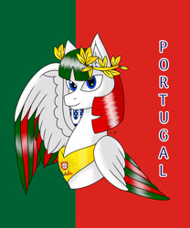 Size: 1280x1536 | Tagged: safe, artist:hiroultimate, imported from derpibooru, oc, pony, flag, nation ponies, ponified, portugal, solo