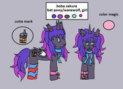 Size: 1185x864 | Tagged: safe, imported from derpibooru, oc, bat pony, werewolf, ask ponys gamer club, profile, tumblr