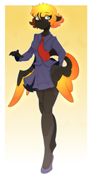 Size: 2244x4241 | Tagged: safe, artist:kisselmr, imported from derpibooru, oc, oc only, anthro, pegasus, unguligrade anthro, gradient background, necktie, solo, spread wings, wings
