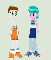 Size: 449x529 | Tagged: safe, artist:matthewjabeznazarioa, imported from derpibooru, aquamarine, super funk, equestria girls, crossover, equestria girls-ified, exeron fighters, martial arts kids, martial arts kids outfits