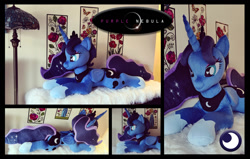 Size: 1280x815 | Tagged: safe, artist:purplenebulastudios, imported from derpibooru, princess luna, pony, heart eyes, irl, life size, photo, plushie, solo, wingding eyes