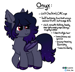 Size: 1650x1600 | Tagged: safe, artist:pink-pone, imported from derpibooru, oc, oc:onyx, bat pony, pony, colt, foal, male, simple background, solo, white background