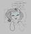 Size: 333x363 | Tagged: safe, artist:hattsy, rarity, pony, unicorn, friendship is witchcraft, aggie.io, bed, blanket, eyes closed, female, happy, lowres, mare, monochrome, open mouth, pillow, simple background, singing, smiling, speech bubble