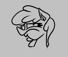 Size: 226x190 | Tagged: safe, artist:cowsrtasty, berry punch, berryshine, earth pony, pony, aggie.io, female, frown, lowres, mare, monochrome, simple background
