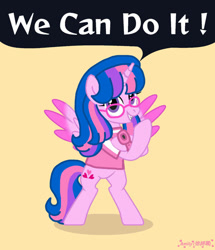 Size: 828x965 | Tagged: safe, artist:徐詩珮, imported from ponybooru, oc, oc:hsu amity, pony, female, girl power, mare, poster, poster parody, propaganda, rosie the riveter, solo, we can do it!