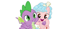 Size: 1006x378 | Tagged: safe, artist:sketchmcreations, edit, editor:undeadponysoldier, imported from ponybooru, vector edit, cozy glow, spike, dragon, pegasus, pony, alternate universe, cozy glow is best facemaker, cozybetes, cute, daaaaaaaaaaaw, female, filly, foal, freckles, happy, hooves on face, hug, male, reformed, side hug, simple background, spikabetes, squishy cheeks, straight, transparent background, vector