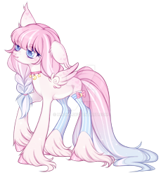 Size: 1024x1120 | Tagged: safe, artist:miioko, imported from derpibooru, oc, oc only, pegasus, pony, choker, deviantart watermark, hoof fluff, obtrusive watermark, pegasus oc, raised hoof, simple background, transparent background, watermark, wings