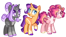 Size: 920x528 | Tagged: safe, artist:goldlines005, imported from derpibooru, oc, oc only, pegasus, pony, unicorn, base used, female, hoof polish, horn, magical lesbian spawn, mare, offspring, parent:king sombra, parent:pinkie pie, parent:rainbow dash, parent:starlight glimmer, parent:sunburst, parent:twilight sparkle, parents:pinkiedash, parents:starburst, parents:twibra, pegasus oc, simple background, smiling, transparent background, unicorn oc, wings