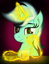 Size: 792x1026 | Tagged: safe, artist:eels, imported from derpibooru, lyra heartstrings, pony, unicorn, drink, glass, hand, magic, magic hands, solo, that pony sure does love hands, unicorn magic