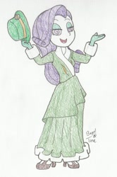 Size: 929x1400 | Tagged: safe, artist:bageloftime, imported from derpibooru, rarity, equestria girls, clothes, dress, gown, holiday, humanized, hypnosis, hypnotized, long dress, long skirt, saint patrick's day, skirt, solo, swirly eyes