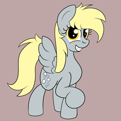 Size: 2000x2000 | Tagged: safe, artist:dafiltafish, imported from derpibooru, derpy hooves, pegasus, pony, looking at you, simple background, smiling, solo