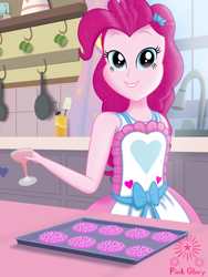 Size: 1620x2160 | Tagged: safe, artist:pinkglorymlp, imported from derpibooru, pinkie pie, equestria girls, baking, cookie, food, pink