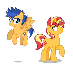 Size: 972x938 | Tagged: safe, artist:orin331, edit, imported from derpibooru, vector edit, flash sentry, sunset shimmer, pegasus, pony, unicorn, equestria girls, cropped, equestria guys, female, flare warden, flareglare, flashimmer, flying, male, mare, rule 63, shipping, simple background, stallion, straight, sunset glare, tomboy, transparent background, vector