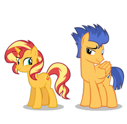 Size: 965x938 | Tagged: safe, artist:orin331, edit, imported from derpibooru, vector edit, flash sentry, sunset shimmer, pegasus, pony, unicorn, equestria girls, cropped, female, flashimmer, male, mare, shipping, simple background, stallion, straight, tomboy, transparent background, vector