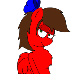 Size: 1015x999 | Tagged: safe, artist:professorventurer, imported from derpibooru, oc, oc only, oc:professor venturer, pegasus, pony, bedroom eyes, bow, chest fluff, hair bow, pegasus oc, rule 63, simple background, solo, transparent background