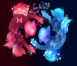 Size: 2600x2200 | Tagged: safe, artist:kot-of-eden, artist:saphirecat11, imported from derpibooru, oc, oc only, oc:gem, oc:ini, earth pony, pony, duo, earth pony oc, gemini, male