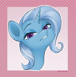 Size: 2133x2160 | Tagged: safe, artist:tomi_ouo, imported from derpibooru, trixie, pony, bust, colored pupils, female, high res, looking at you, mare, portrait, solo