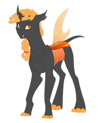 Size: 2234x2685 | Tagged: safe, artist:that-softscorpio, imported from derpibooru, applejack, changeling, appleling, changelingified, insect wings, orange changeling, orange eyes, orange mane, simple background, solo, transparent background, wings