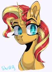 Size: 1068x1481 | Tagged: safe, artist:ruiswaag666, imported from derpibooru, sunset shimmer, pony, unicorn, equestria girls, bust, female, portrait, simple background, solo, white background