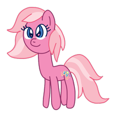 Size: 621x590 | Tagged: safe, artist:funnyclowns64, imported from derpibooru, pinkie pie (g3), earth pony, pony, colored, cute, female, g3, g3 diapinkes, g3 to g4, g4, generation leap, hooves, mare, simple background, smiling, solo, standing, transparent background