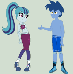 Size: 645x649 | Tagged: safe, artist:matthewjabeznazarioa, imported from derpibooru, blues, noteworthy, sonata dusk, equestria girls, crossover, equestria girls-ified, exeron fighters, exeron outfit, martial arts kids, martial arts kids outfits