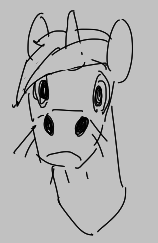 Size: 158x243 | Tagged: safe, lyra heartstrings, pony, unicorn, aggie.io, female, frown, lowres, mare, monochrome, simple background, whiskers