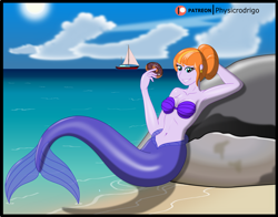 Size: 1600x1257 | Tagged: safe, artist:physicrodrigo, imported from derpibooru, copper top, mermaid, series:equestria mermaids, equestria girls, mermaidized, ocean, solo, species swap, story included, water